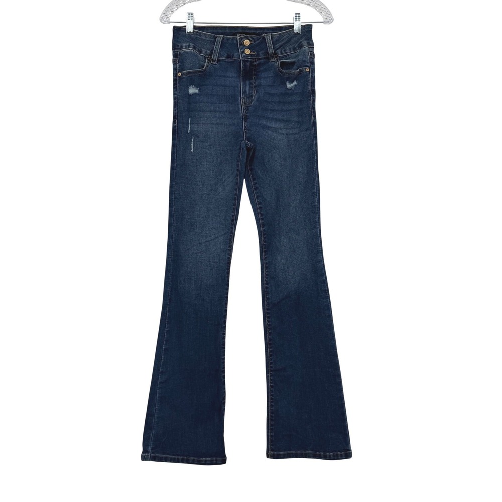 BCBGeneration Mid Rise Bootcut Women's 26 Blue Distressed Guardian Wash Western